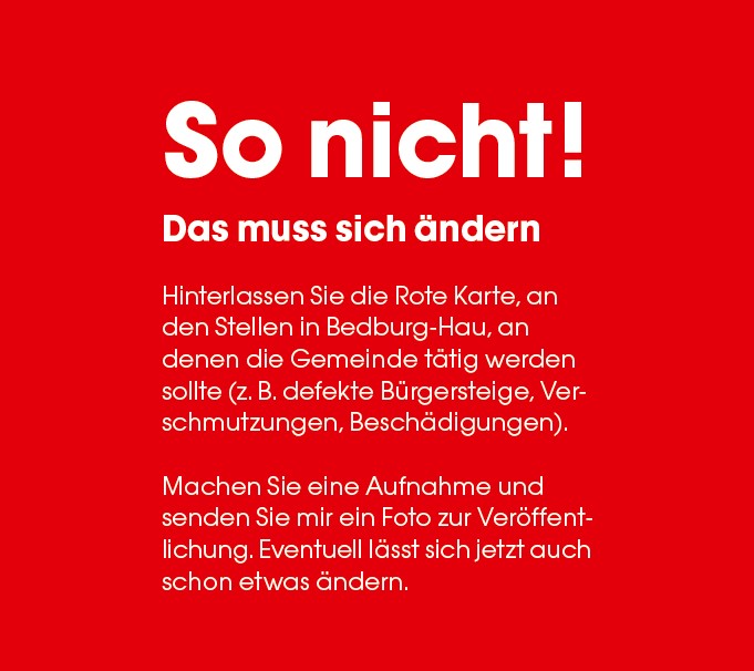 So nicht! Die rote Karte zeigen. So nicht! Die rote Karte zeigen.
